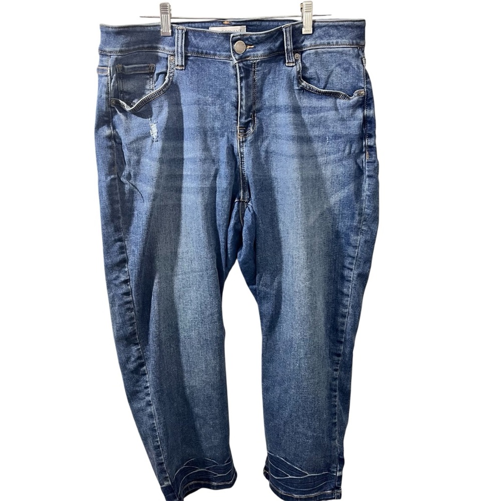 Lane Bryant Cropped Jeans Size 16 Blue Denim Capri Stretch Plus Size
